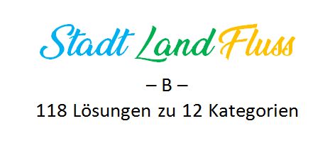 Stadt Land Fluss mit B